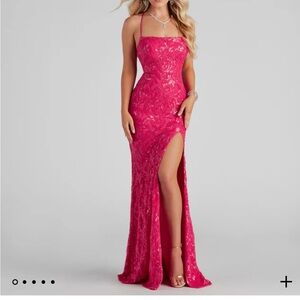 pink sequin dress